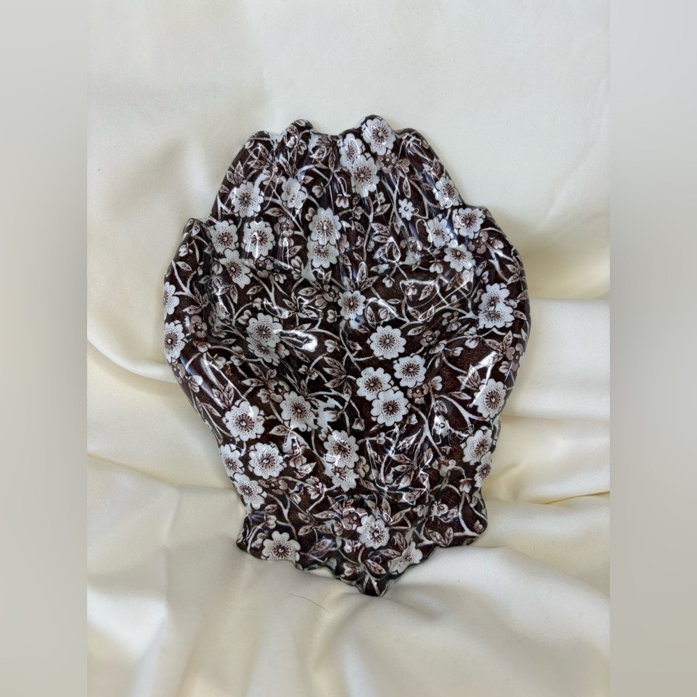 Vintage Ceramic Hands Shaped Molded Trinket Dish